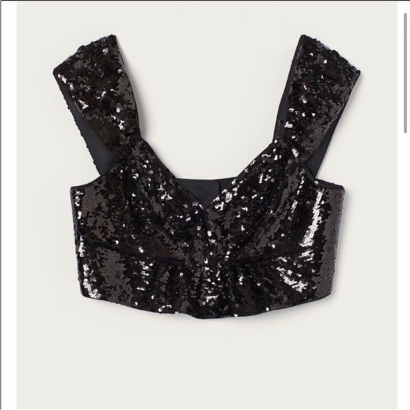 H&M x Simone Rocha Black Sequin top size XL - Picture 6 of 6